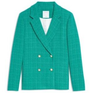 Sandro Teal Double-Breasted Blazer